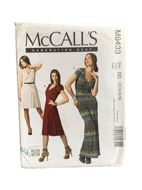McCalls M6433 Misses Dress Sewing Pattern Size 12-14-16-18 Uncut